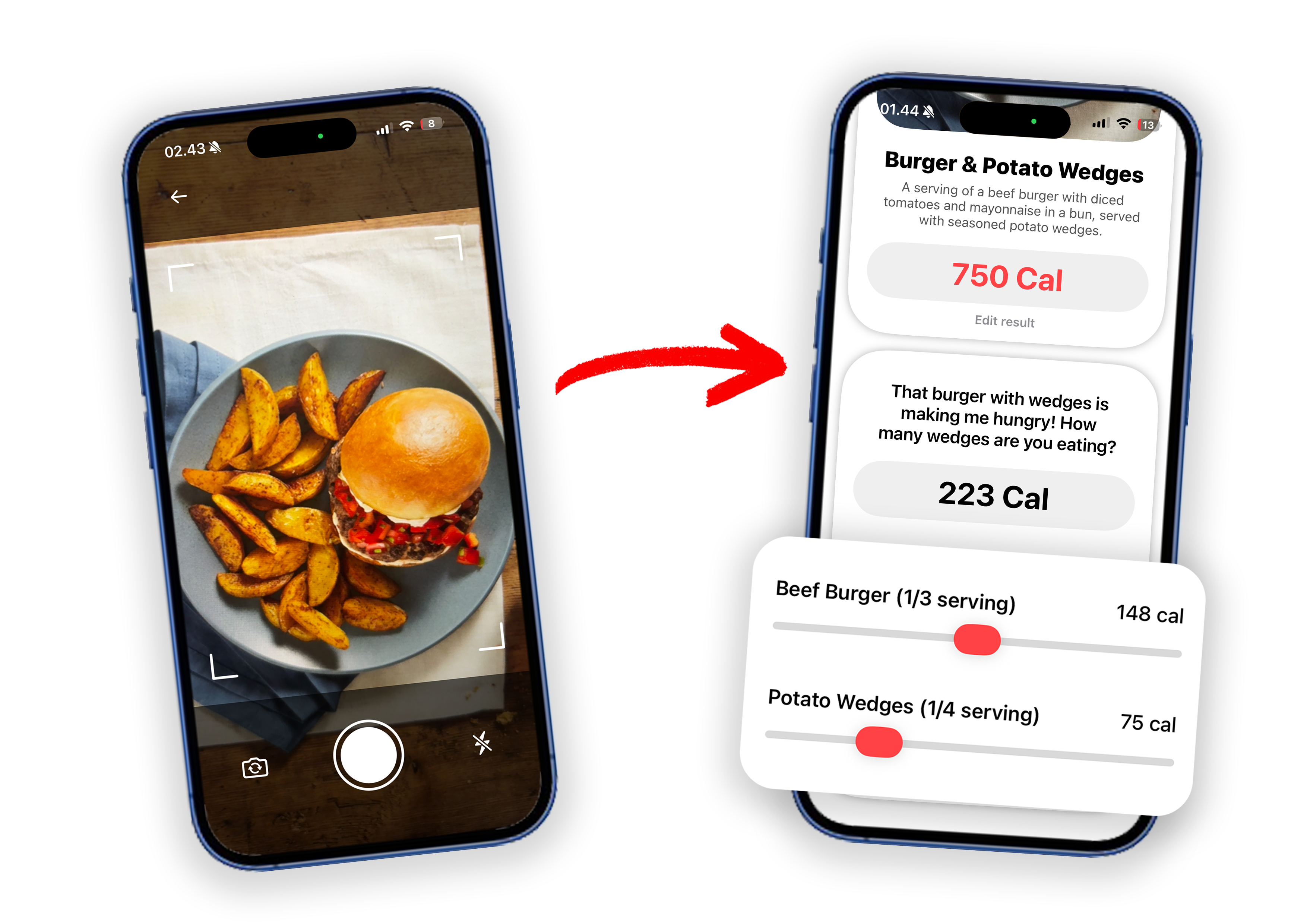Cheatr app — scan your meal and choose your portion